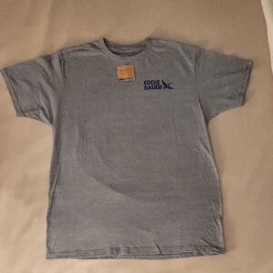 Eddie Bauer Heather Gray Short Sleeve Logo Tee
